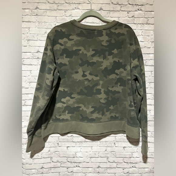 Eddie Bauer Green Camo Crew Neck Sweatshirt XL - Picture 2 of 5